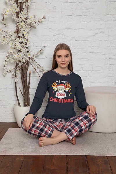 Intisimo Women's Pyjamas, Merry Christmas, Black/red - 2xl