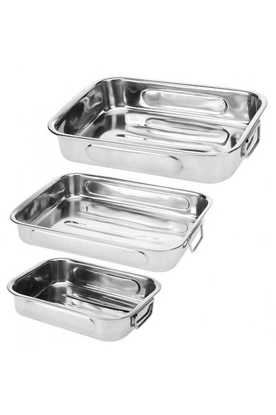 Excellent Houseware Σετ ταψιών φούρνου, ανοξείδωτο ατσάλι, 3 τεμάχια