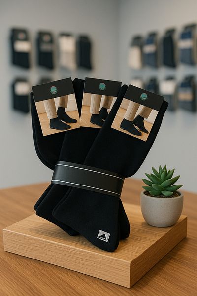 Pobudo 3 Pairs Black Color Lycra Men's Long Socks