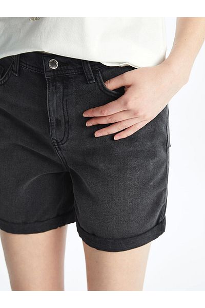 LC Waikiki LCW Jeans Μαύρο Γυναικείο Jean Σορτς Bermuda Fit