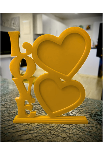 ABİSSE Desktop Frame with Heart and Double Photo
