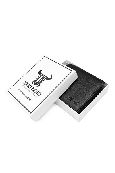 Toro Nero Men's wallet made of genuine leather, black, Buona Presa, RFID protection