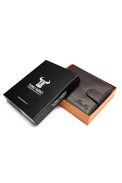 Toro Nero Men's Wallet Made Of Brown Genuine Leather Viki, Rfid Protection