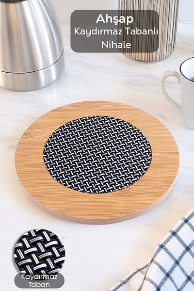 UNDERGROUND TRADE (2 Pieces) Wooden Bamboo Trivet, Wooden Trivet Base for Hot Pot Under Teapot