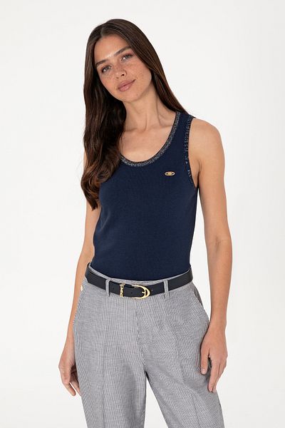 U.S. Polo Assn. Women's Navy Blue Crew Neck Knitwear T-Shirt 50306480 -Vr033