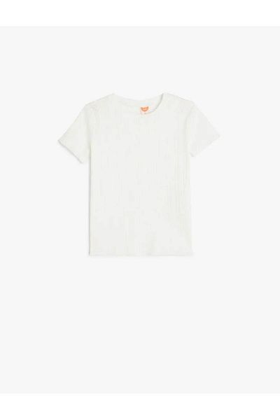 Koton Tricou de bază cu mânecă scurtă, bumbac, cu decolteu