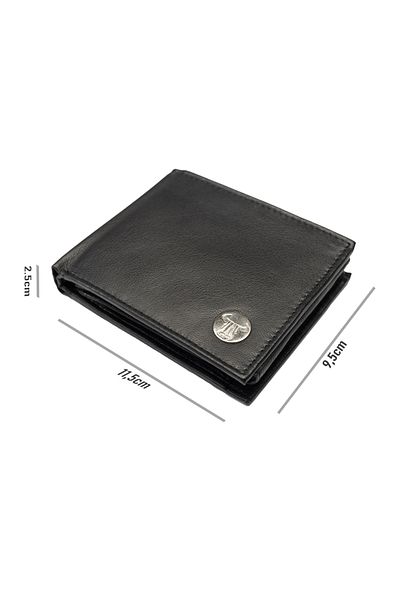 Toro Nero Men's Wallet Made Of Genuine Leather, Black, Musseles Eyelet, Rfid Protection