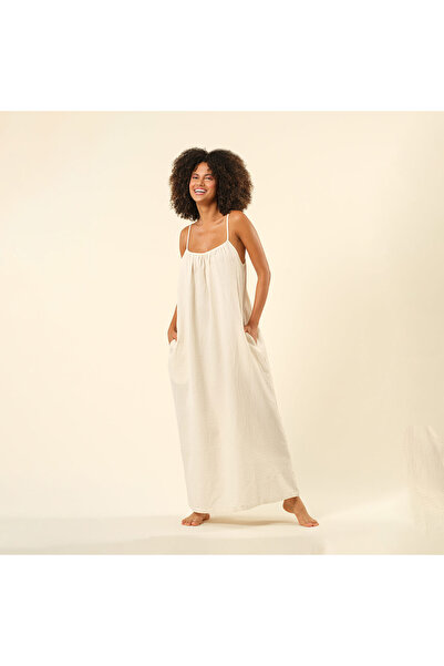 Zsa Zsa Zsu Tavas Askılı Elbise - Ekru