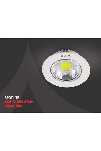 Arsel Spotlite Sp-303m-5 - Emergency Lighting Fixture, 180 MinutesBurning 5w LED, Continuous and Interrupted