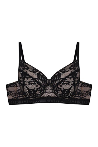 ESOTIQ Sutien moale cu armătură, fără căptușeală, cu bandă lată și inscripție...