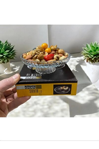 Golden Kitchen 6 Lı Cam Ayaklı yuvarlak Lüx Lokumluk Sunumluk Çerezlik Kahval...