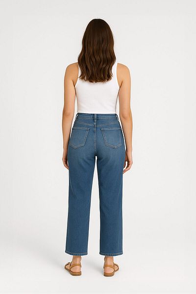 Bluewhite Pantaloni de damă, albaștri, cu picior largi, cu buzunare