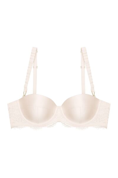 ESOTIQ Sutien Push-Up cu Armătură, Balconette, Cupe din Satin și Dantelă, Bre...