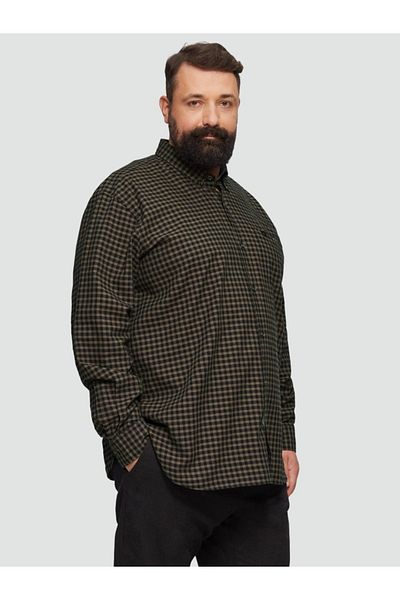 s.Oliver Big Sizes, Men's Big Sizes Shirt, Long Sleeve And Checkered Print, Regular Fit