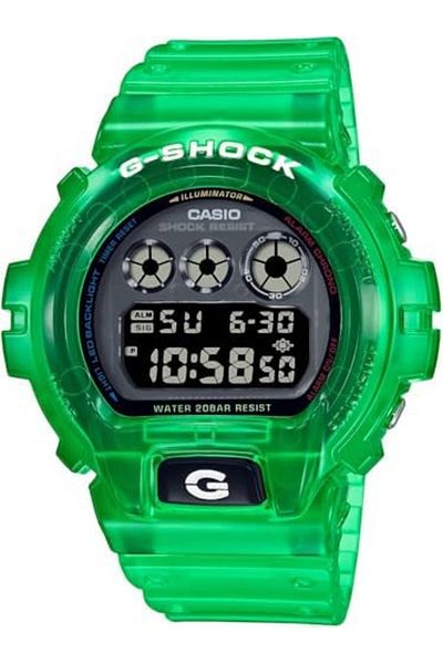 Casio G-shock Watch - Dw-6900jt-3dr Clear Dial, Green Band