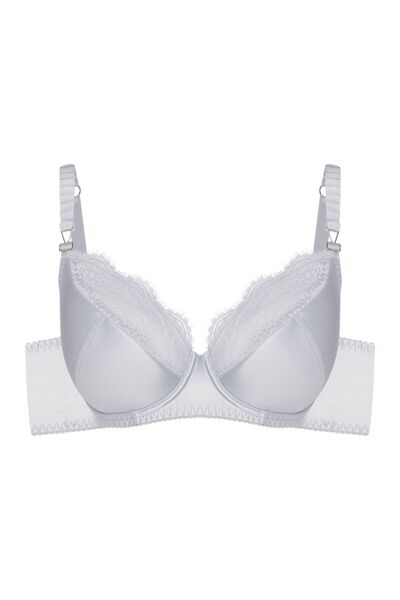 ESOTIQ Sutien semi-umflat, cupe din satin cu armătură și bretele decorative din dantelă, elegant și sexy | Brillant