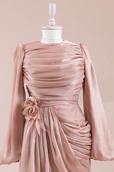 Hennin Çiçekli Lotus Tesettür Abiye