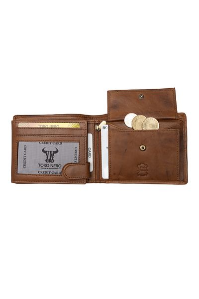 Toro Nero Men's wallet made of genuine brown leather Fin