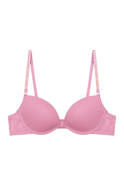 ESOTIQ Sutien push-up BLOOVII cu armatură, simplu, cu plasă, confortabil, minimalist, logo | Saoui