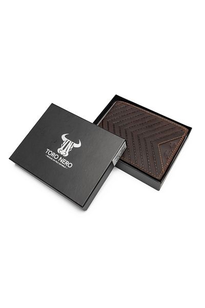 Toro Nero Men's Wallet Made Of Brown Genuine Leather Design