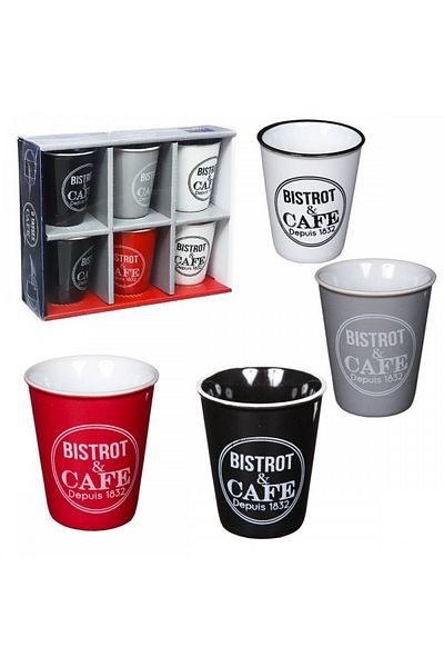 Secret de Gourmet Set of 6 Esspreso SG cups, ceramic, multicolored, 100 ml