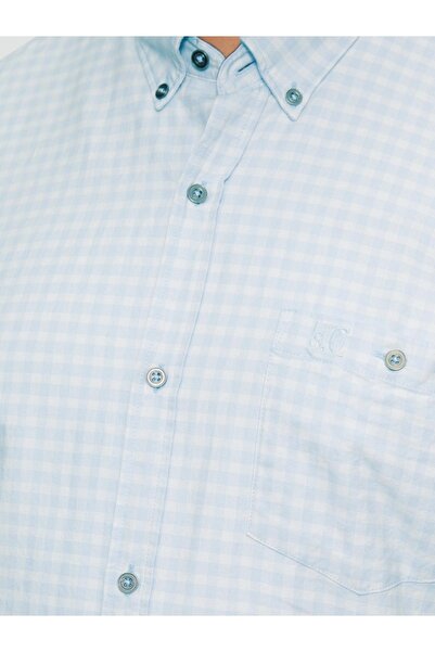 s.Oliver Mărimi mari, Cămașă bărbătească mărimi mari, mânecă lungă și imprimeu în carouri, croială regulată