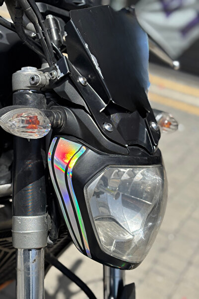 Banxtre Yamaha MT-07 için Hologramlı Far Kaşı Sticker Etiket (2 Adet)