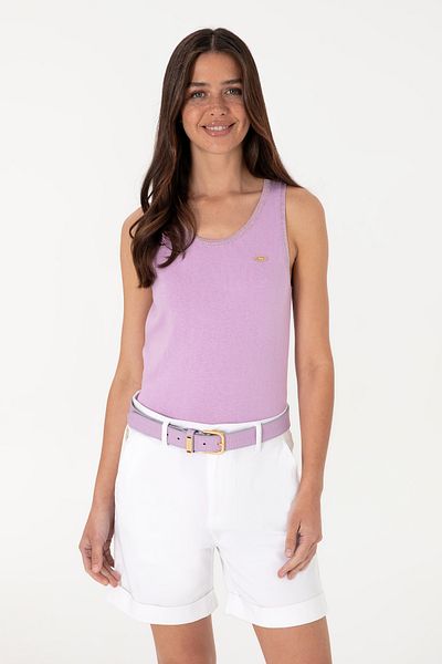 U.S. Polo Assn. Women's Lilac Crew Neck Knitwear T-Shirt 50306480 -Vr034