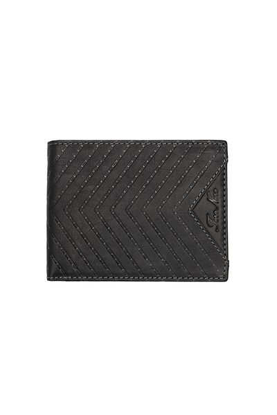 Toro Nero Men's Wallet Made Of Black Genuine Leather Design
