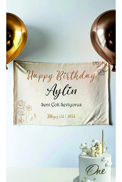 Baskı Madeni 70X100 CM DOĞUM GÜNÜ FLAMASI -İSME ÖZEL KİŞİSELLEŞTİRİLEBİLİR DO...