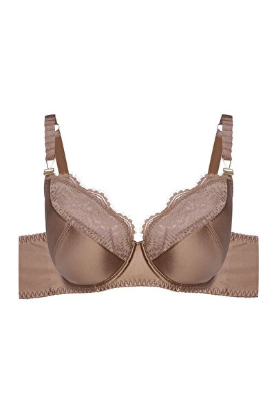 ESOTIQ Sutien semi-umflat, cupe din satin cu armătură și bretele decorative d...