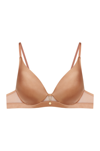 ESOTIQ Sutien push-up cu armătură, cupe fine și bandă largă din plasă aurie | Nubia