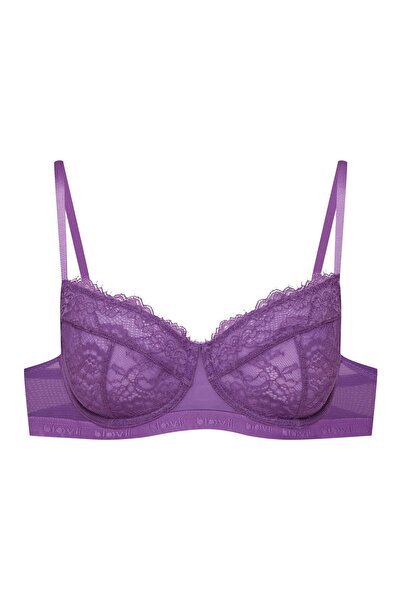 ESOTIQ Sutien moale BLOOVII, fără burete, cu armătură, dantelă și bandă elastică lată cu logo | Ocrissa