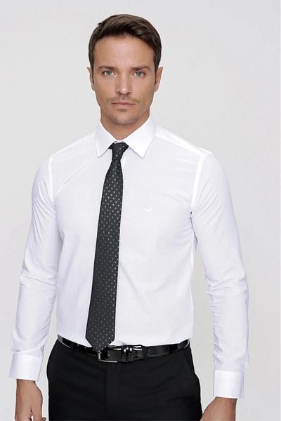 Melantis Slim Fit Solid Hard Neck Easy-Ironing (Gift Boxed) Long Sleeve Shirt