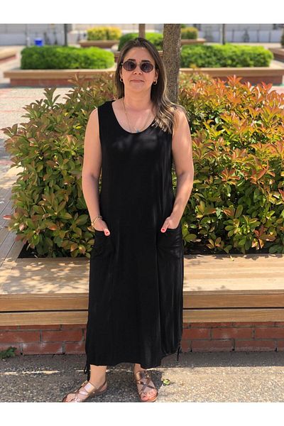 BAKTAGÖR Strap Combed Cloth Dress (Black and Navy Blue Color Are Not the Same Model!)