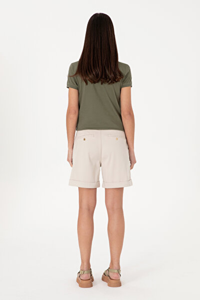 U.S. Polo Assn. Kadın Bej Dokuma Şort 50309125-VR011