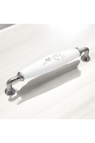 Porcellana Perla 9,6cm) Porcelain Cabinet Drawer Furniture Kitchen Bathroom Child Handle Handle Kulb Handle Ruby96Mm- Stk3374