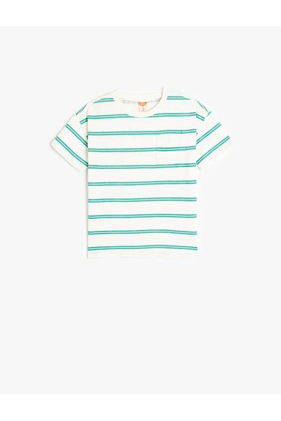 Koton Crew Neck Short Sleeve Cotton Striped T-Shirt