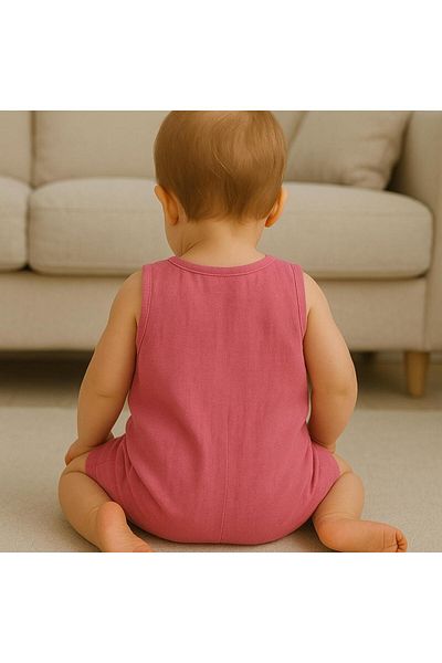 Esterella Cotton Muslin Baby Romper/ Button Closure Baby Romper/100% Cotton Muslin Romper
