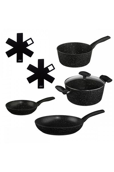 Secret de Gourmet Charactere cookware set, forged aluminum, induction, 7 pieces