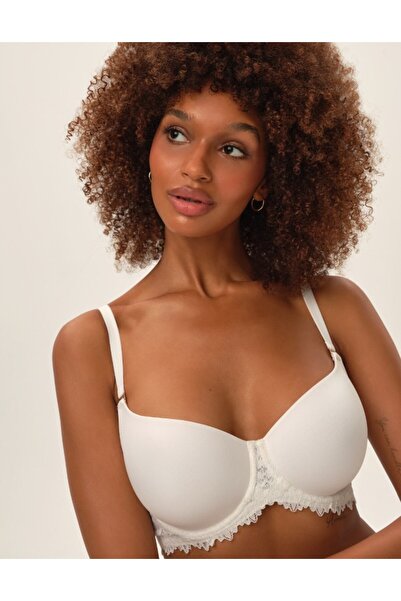 ESOTIQ Sutien ușor căptușit cu armătură, bretele decorative detașabile, cupe fine și dantelă angelică | Ofiel