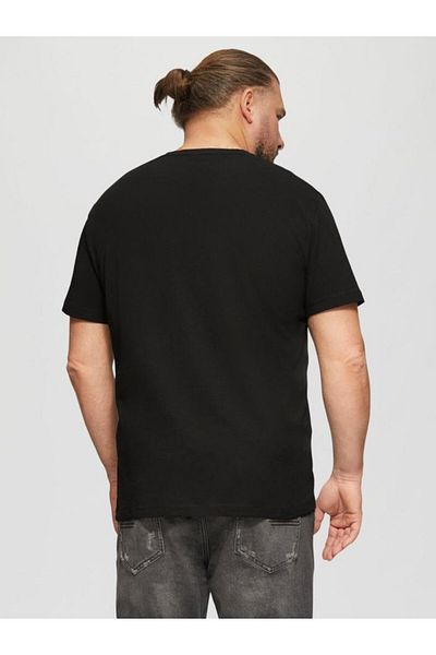 s.Oliver Men's big sizes V-neck T-shirt with logo and Regular fit, s.Oliver Big Sizes, Black