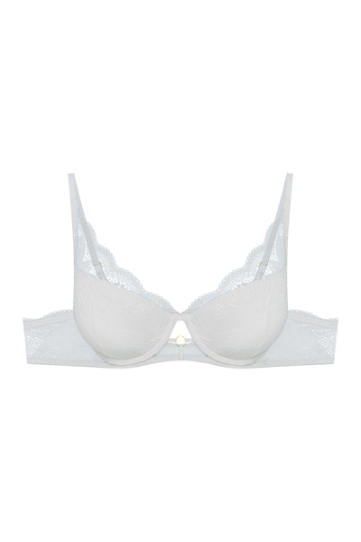 ESOTIQ Sutien push-up cu armătură, dantelă florală și detalii aurii decupate, sexy și elegant | Ova