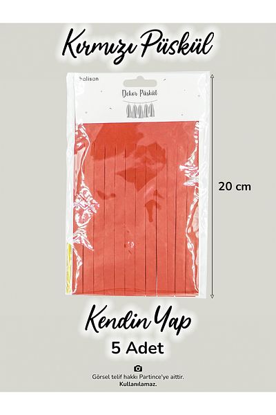 partince Σετ 5 τεμαχίων Κόκκινο Χρώμα DIY Tassel Tassel Chain Party Στολίδι γενεθλίων