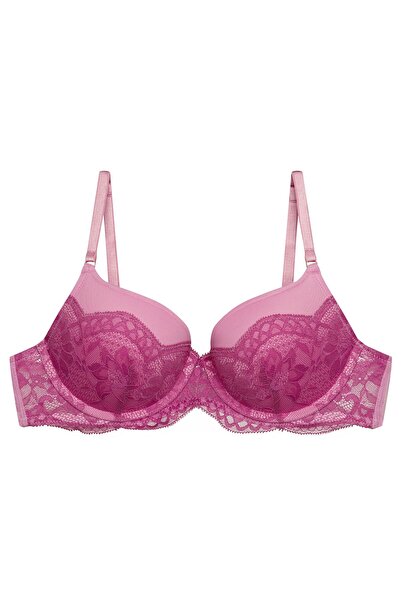 ESOTIQ Sutien push-up BLOOVII cu armătură, întărit, drăguț, cu imprimeu flora...