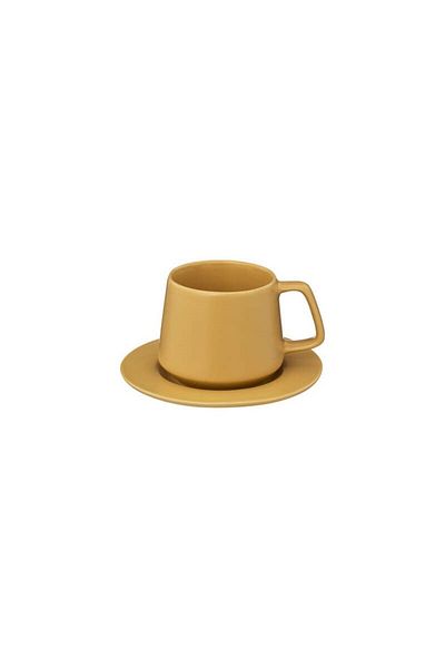 Secret de Gourmet Trapeze cup and saucer, yellow, 200 ml