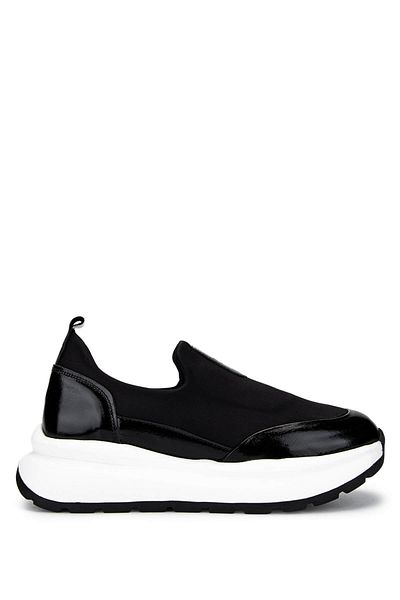 Tamer Tanca Women's Leather & Textile Black Sneakers & Sports Shoes