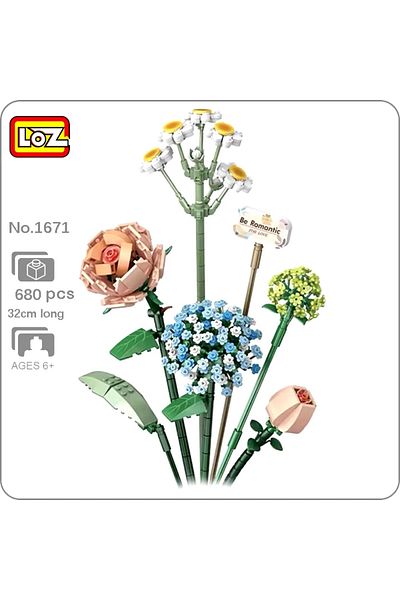 Vagonlife Loz 1671 Flower Bouquet Decorative Flower Block Construction Set (680 Pieces)