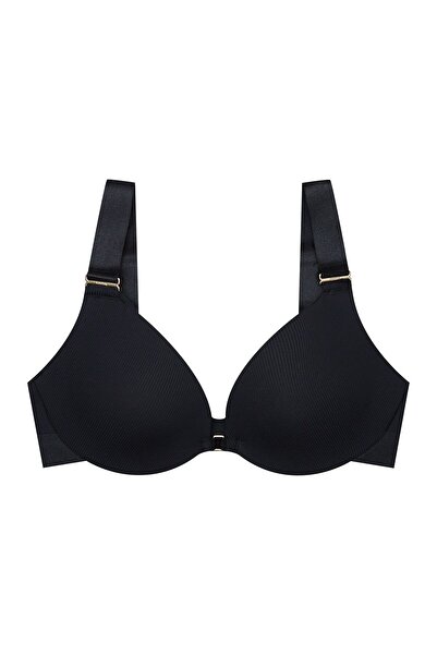 ESOTIQ Push-Up Bra Underwired Plunge Ribbed with Wide Straps Comfortable Ever...