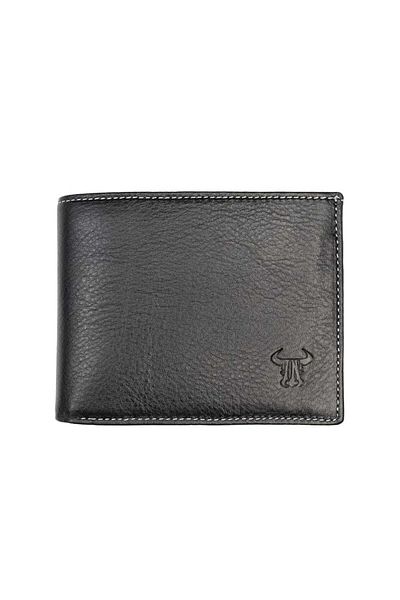 Toro Nero Men's wallet made of genuine leather, black-red V.i.p